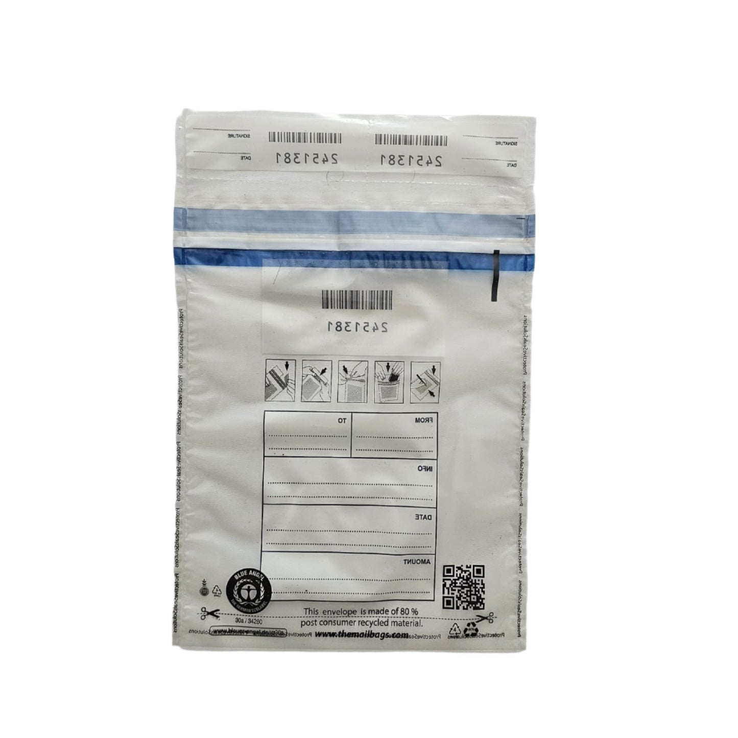 Punga transport probe securizare probe prelevate plic securizat proba Angelbear set 100 bucati S_190x245_30_mm VERSO 0