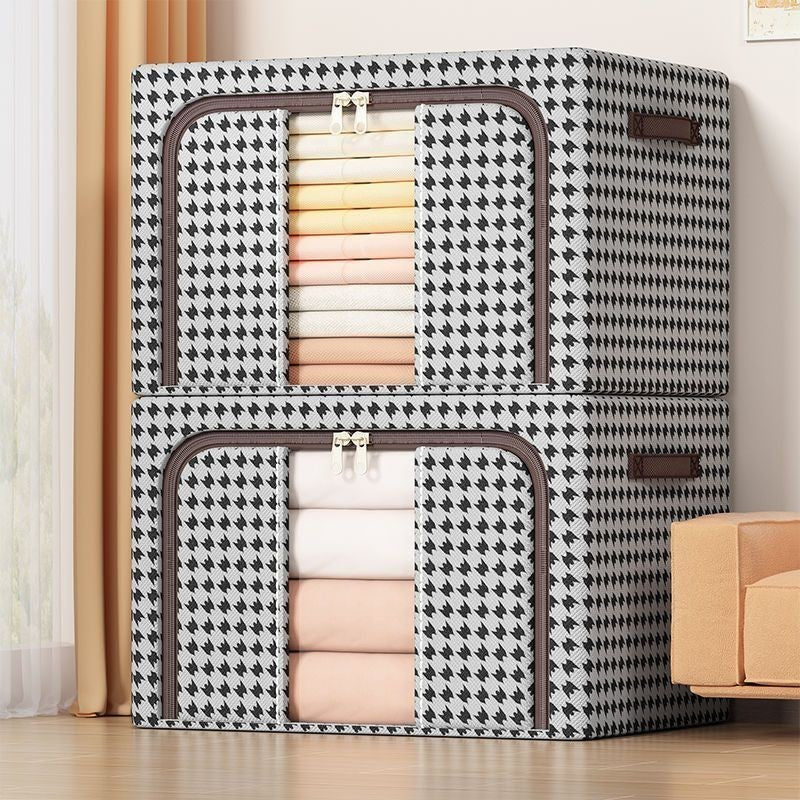 Cutie depozitare pliabila cu sigiliu, AngelBear, Cu fermoar Bidirectional, 24 L, Textil, 40x30x20 cm, Cadru Metalic, o Fereastra, Suport Baza Stabil din Plastic, Design Zebra, Alb Negru