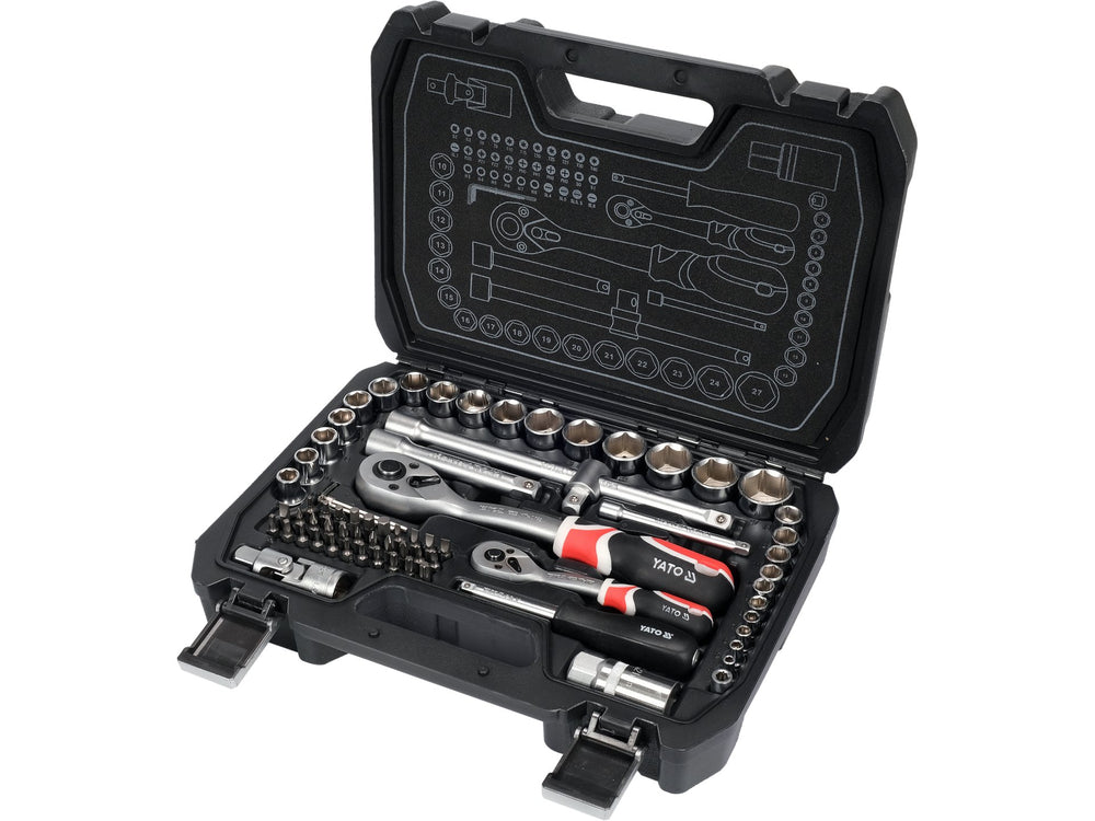 SET DE SCULE 1/2'', 1/4'', 72 PIESE