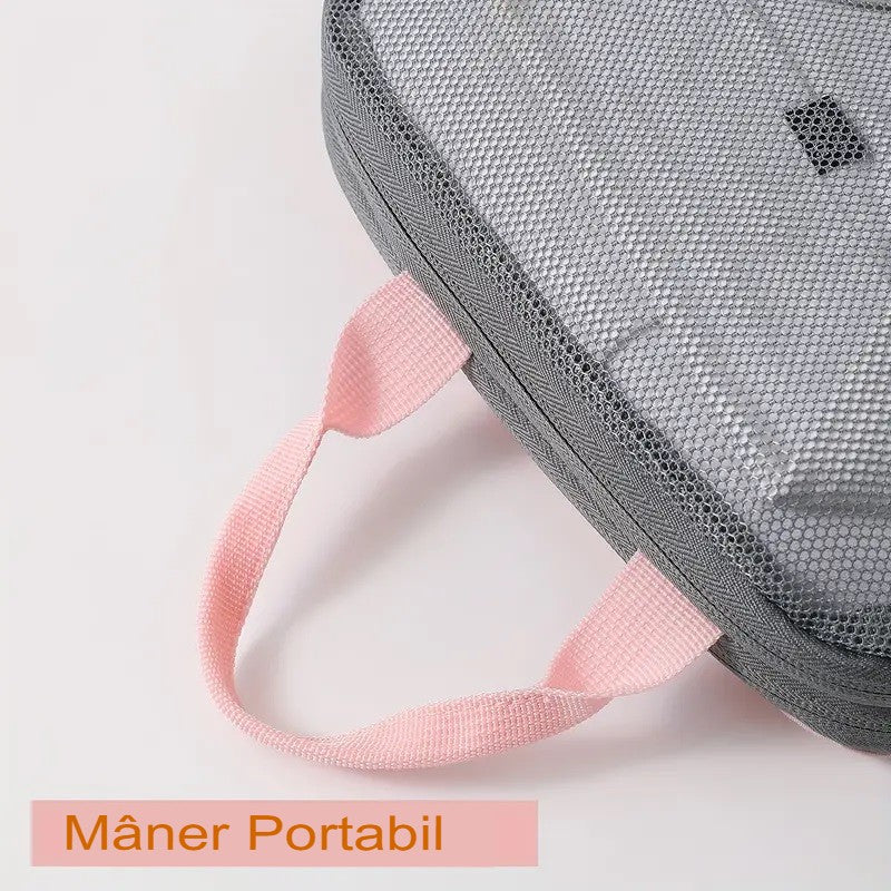 Set 3 Genti de Calatorie AngelBear cu sigilii, Pentru Depozitare, Compresibile, 3 Dimensiuni, Mic, Mediu, Mare, Impermeabile, Fermoar Dublu, Roz