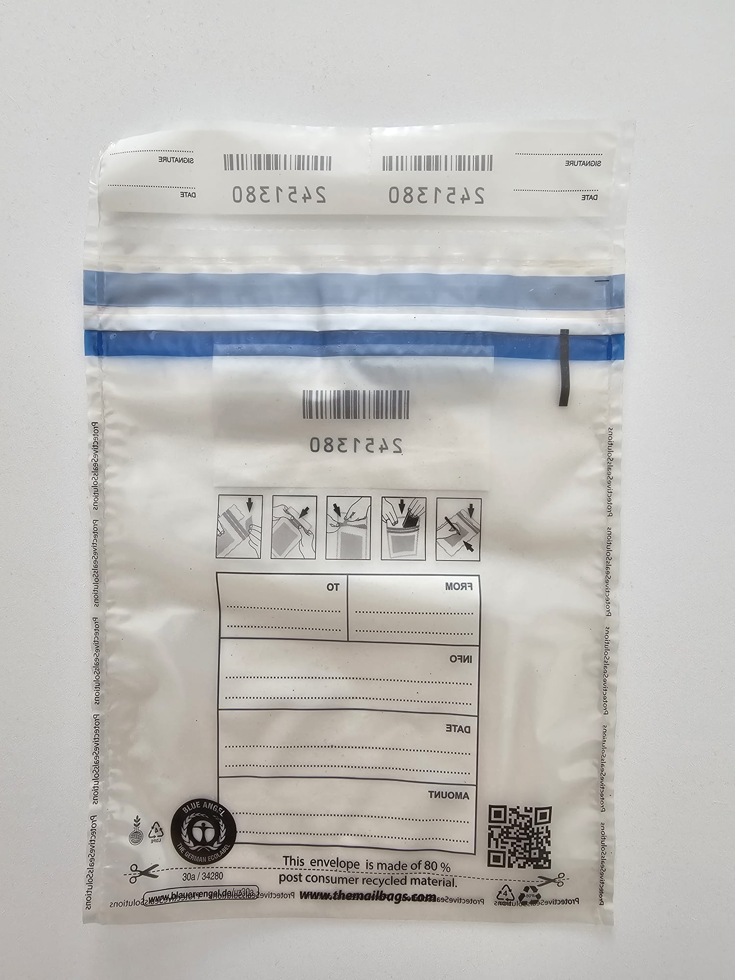Ambalaj probe cereale plic proba cereale pungi transport probe cereale Angelbear S 190x245+30 mm verso
