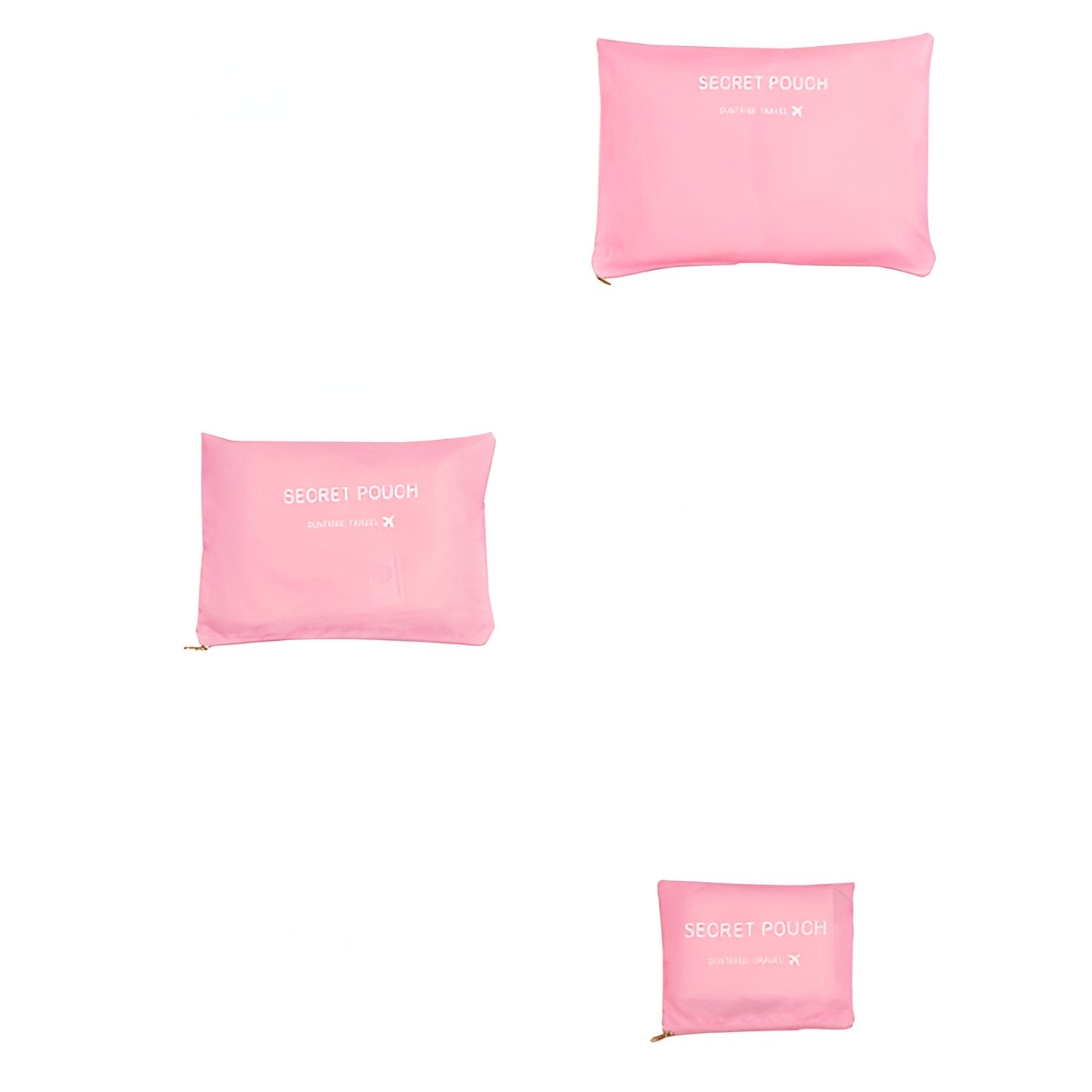 Set 6 Genți de Calatorie cu sigilii, AngelBear, pentru Depozitare, Impermeabile, Organizator, Multifuncționale, Design cu Plasa, Pliabile, Fermoar, Dimensiuni Diferite, Roz