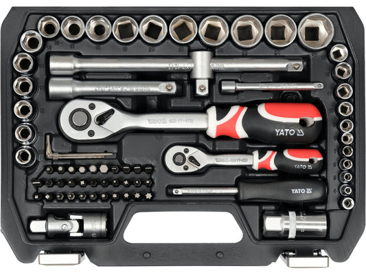 SET DE SCULE 1/2'', 1/4'', 72 PIESE